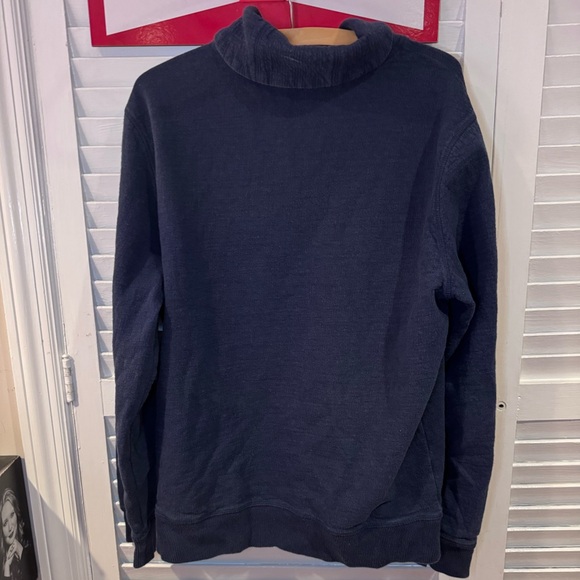 Gap Shawl Collar Pullover Sweatshirt Men’s XL Navy Blue Cotton Button Neck - Picture 2 of 3